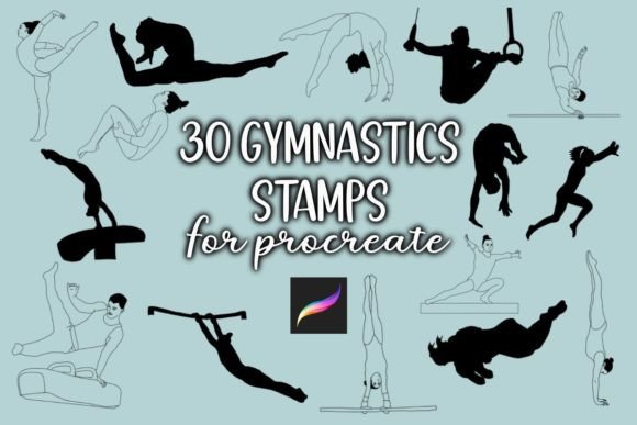 30 Artistic Gymnastics Procreate Stamps: A Digital Toolkit for Dynamic Illustration