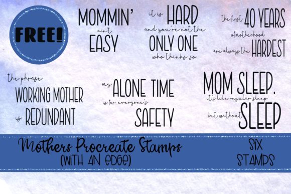 Edgy Procreate Stamps for Mothers: Free Digital Art