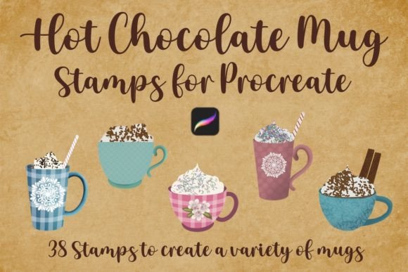 Hot Chocolate Mugs Stamps for Procreate