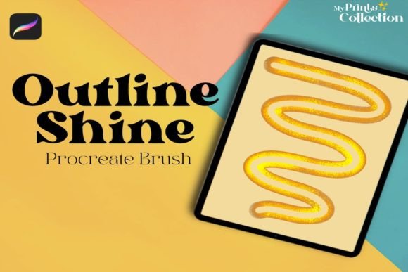 Outline Shine Single Procreate Brush: Elevate Your Digital Lettering and Art