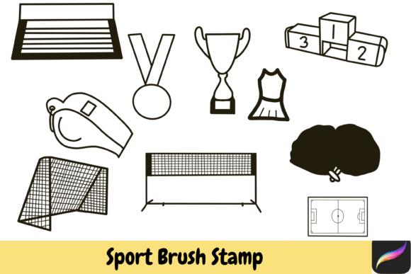 Sport Procreate Brush Stamps for iPad