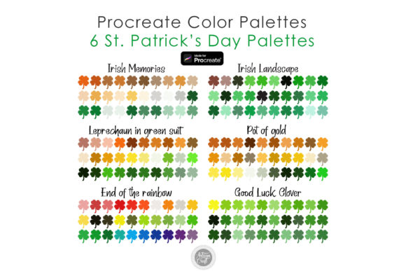 St Patrick’s Day Color Palette for Procreate