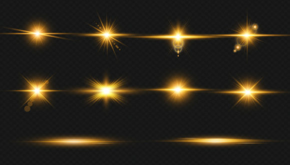 Strategic Visual Enhancement with Golden Lens Flare Transparent Isolated Assets