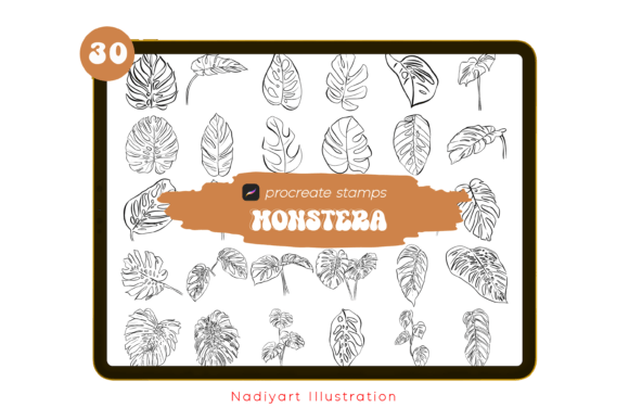 Transforming Digital Design with Hand-Drawn Monstera Elements