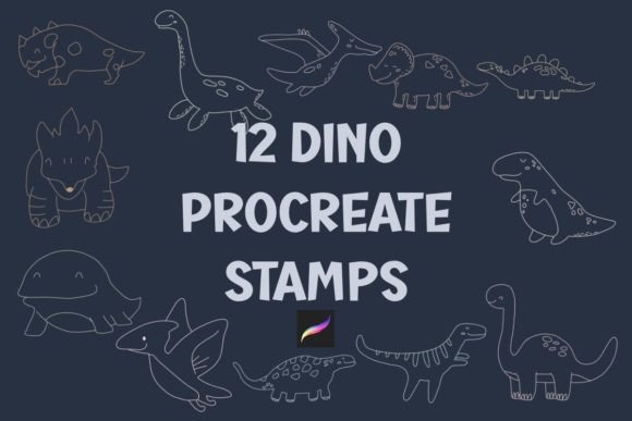 Unlocking Prehistoric Creativity: A Guide to the 12 Dinosaurs Procreate Brush Stamp Set